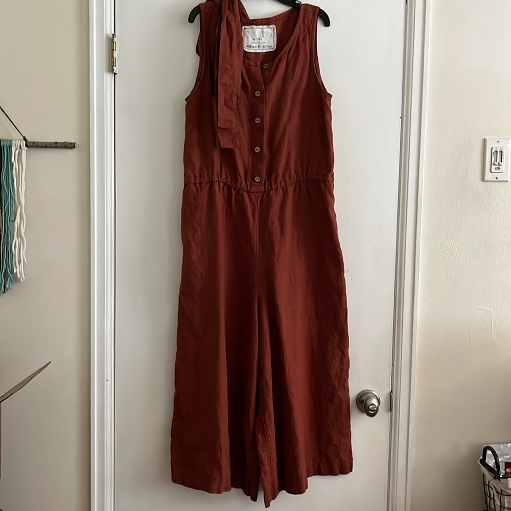 notPERFECTLINEN Rust Jumpsuit